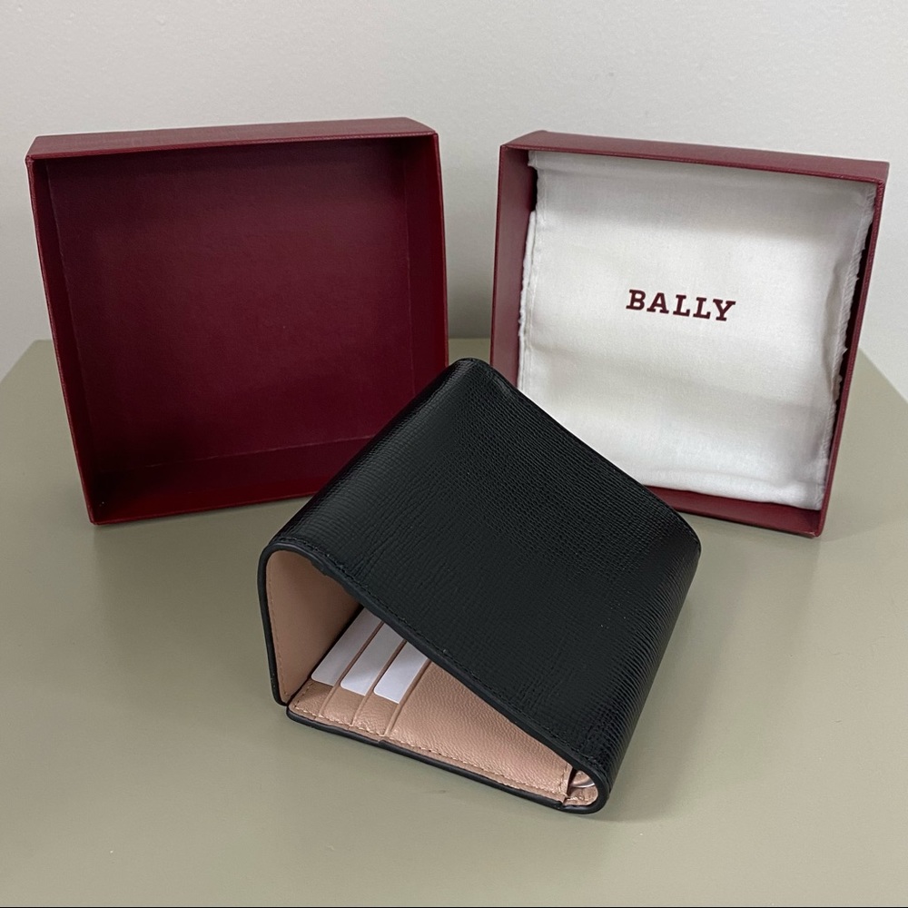 Bally Black Pebble Leather Snap Open Wallet - Picture 6 of 8